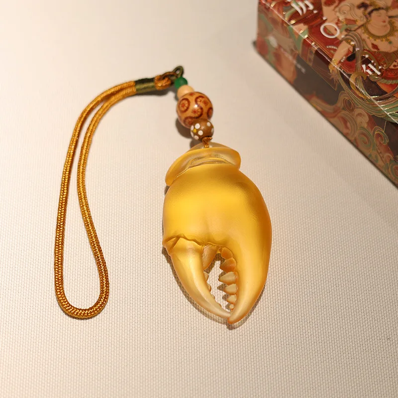CX glazed crab claw hand handle, car living room home jewelry, crab clamp pendant
