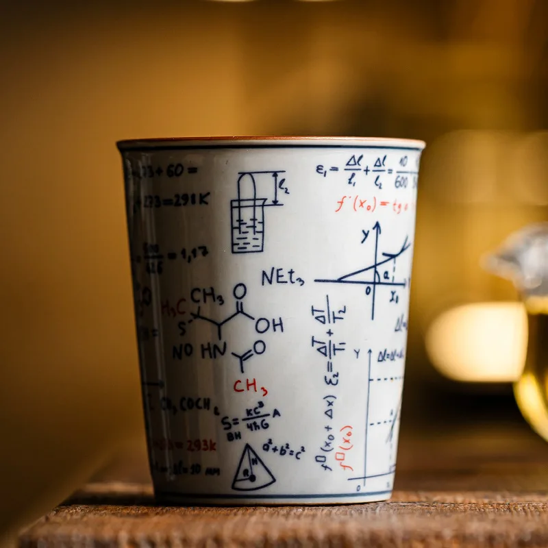 Blue And White Porcelain Scholar Cola Cup Ceramic Mug Study Motivation Gift for Tea Coffee Home Office Drinking