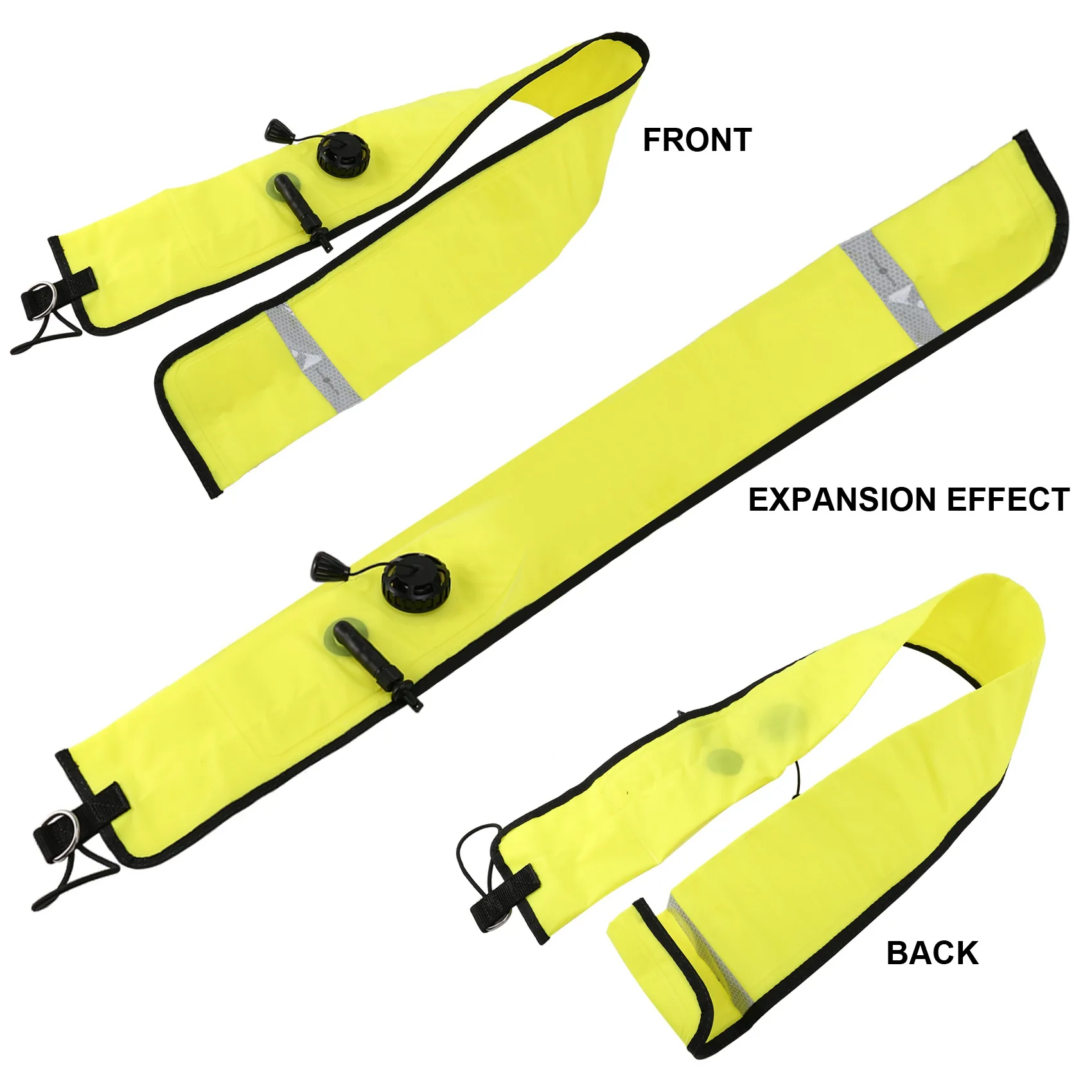 1M Scuba Diving Inflatable SMB Surface Signal Marker Buoy Visibility Float Signal Tube Sausage,Yellow Rich