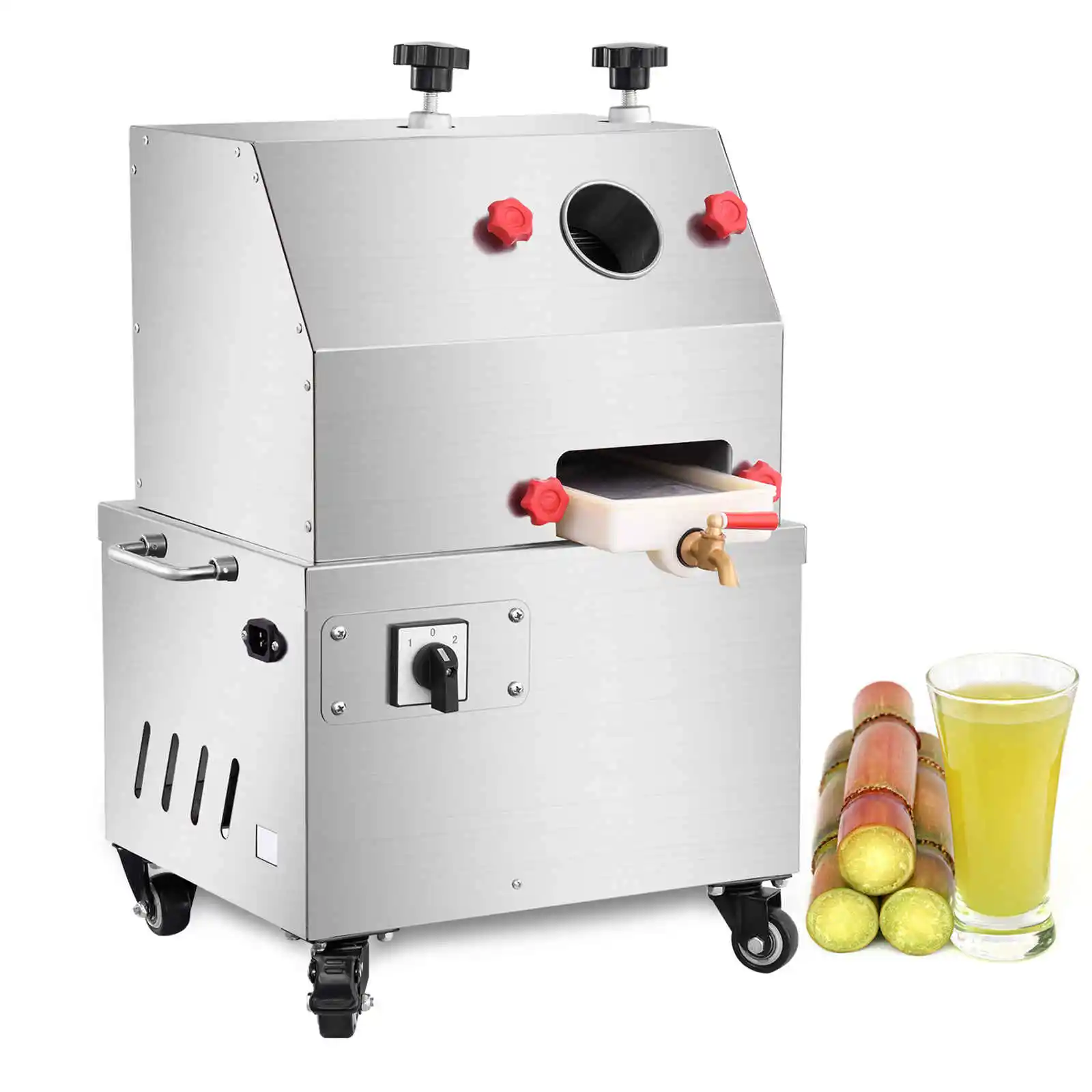 

Sugar Cane Juicer Machine - 800W Upgrade Sugarcane Machine with 660lbs/hr 28 RPM High Output, Stainless Steel