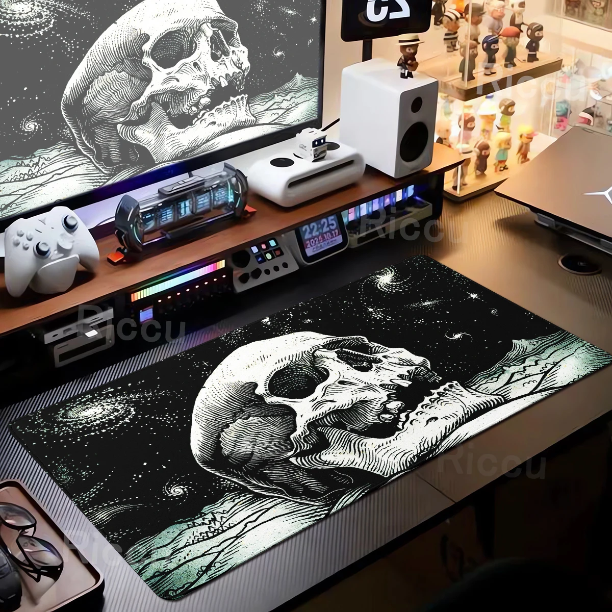 

Black Mouse Pad Dark Horror Skull Mousepad Large Gaming Keyboard Computer Table Mats PC Accessories XXL Office Desk Mat Carpet