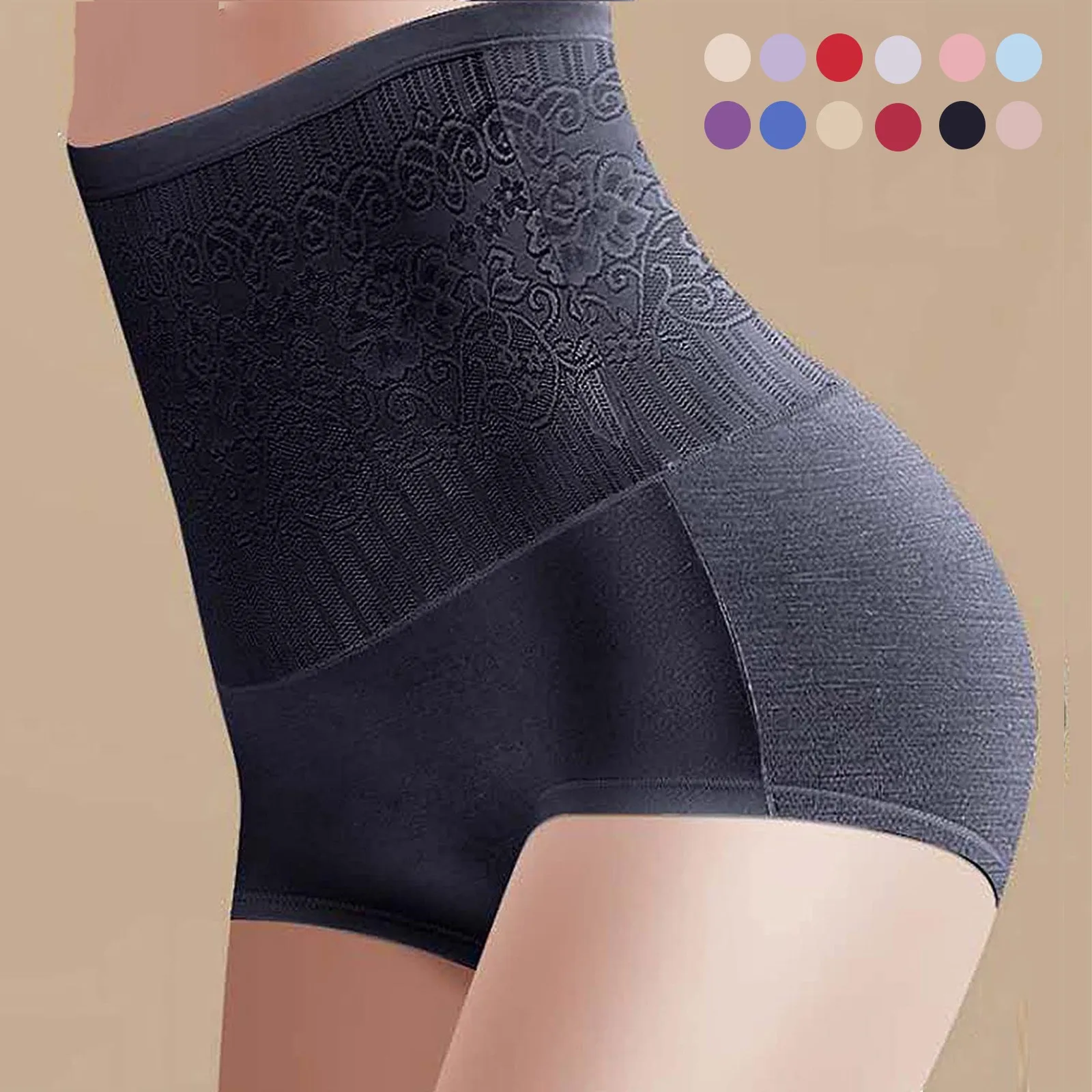 Seamless High Waist Postpartum Panties Women's Abdomen Hip Lift Briefs Body Shaping Pants Plus Size Breathable Underwear