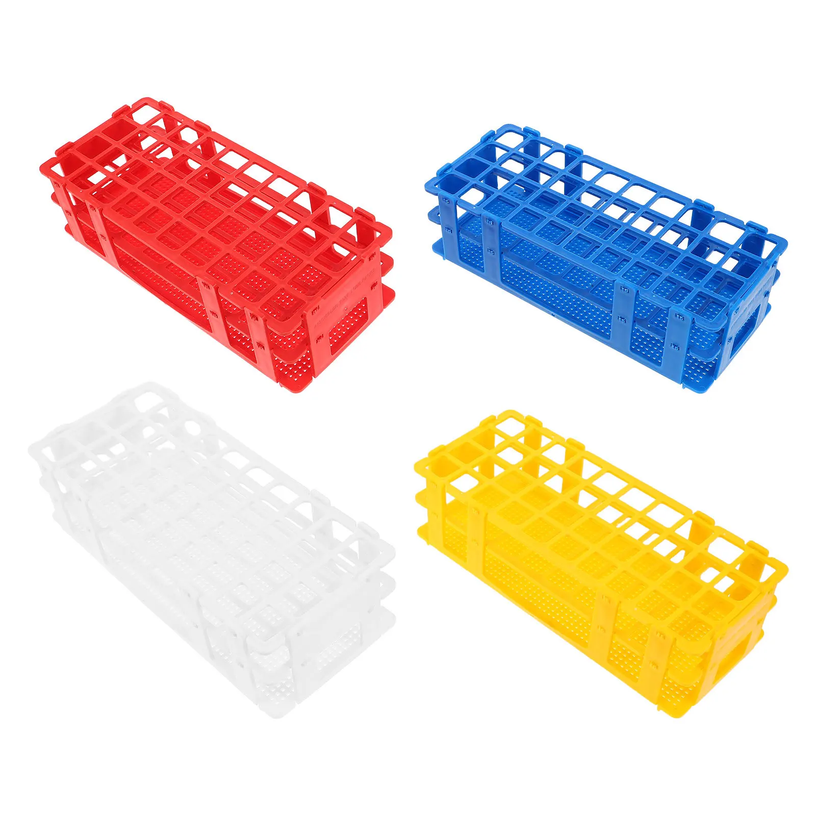 

4Pcs Test Tube Rack Plastic Lab Tube Holder Organizer Modular Design for Scientific Experiments Microcentrifuge Tubes Vial