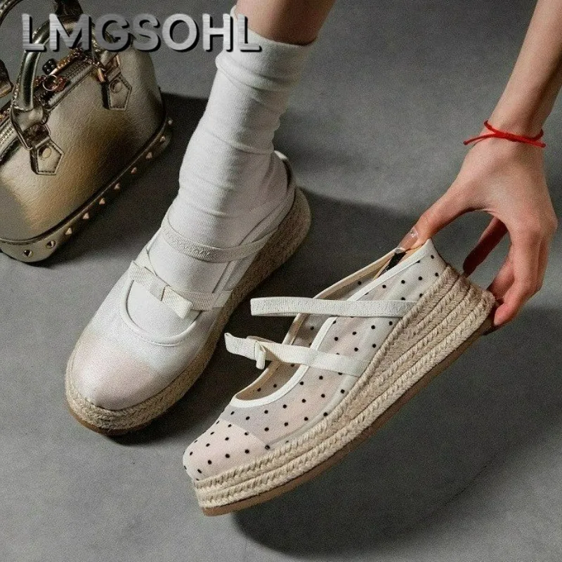 

Wedges Women Platform Shoes Weave New Fashion Sandals Designer 2025 Bohemian Summer High Heels Shoes Woman Loafers Pumps Zapatos