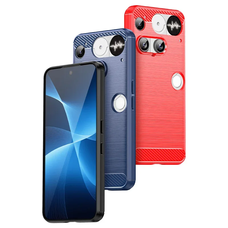 

For Nothing Phone 3 2 CMF 2Pro Case Ultra-thin Carbon Fiber Brushed Texture Matte Phone Cover For Nothing Phone 3 2 CMF Shell