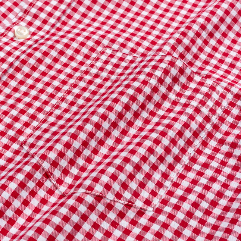 Men\'s 100% Cotton Plaid Stripe Short-Sleeve Button-Down Shirt for Summer Lightweight Breathable Comfortable Slim Fit Casual Wear