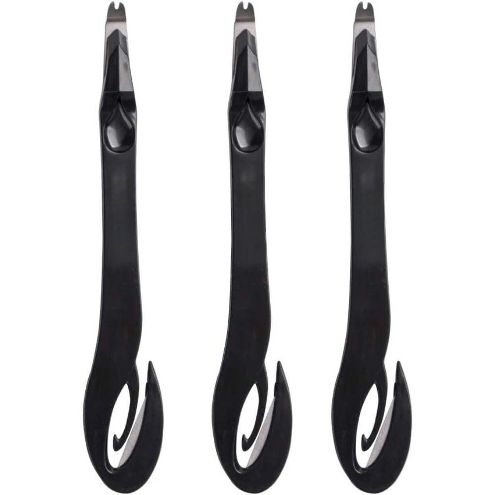 Nail remover, staple pull, push, built-in letter opener, 3 packs, black