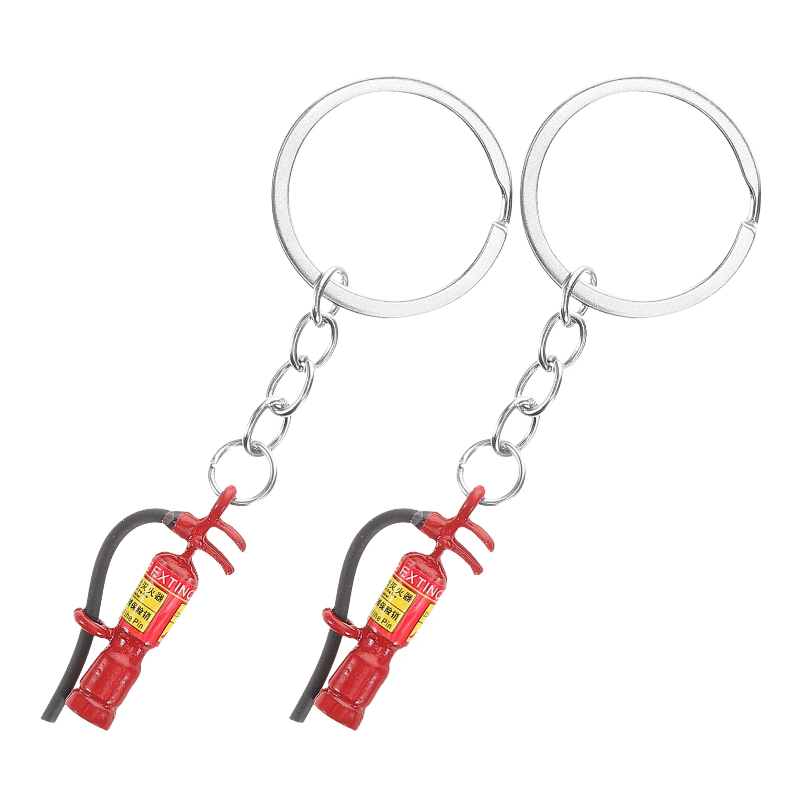 

2pcs Fire Extinguisher Keychain Mini Pendant Car Hanging Prop Lightweight Decorative Firefighter Gift Bag Charm