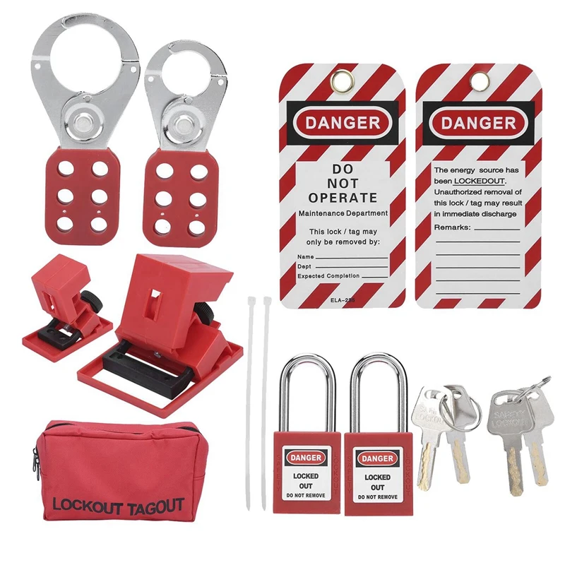 

36 PCS Lockout Tagout Locks Tags Set- Lockout Locks Keyed Different Safety Padlocks Lockout Station Lock Out Tag Out Kit