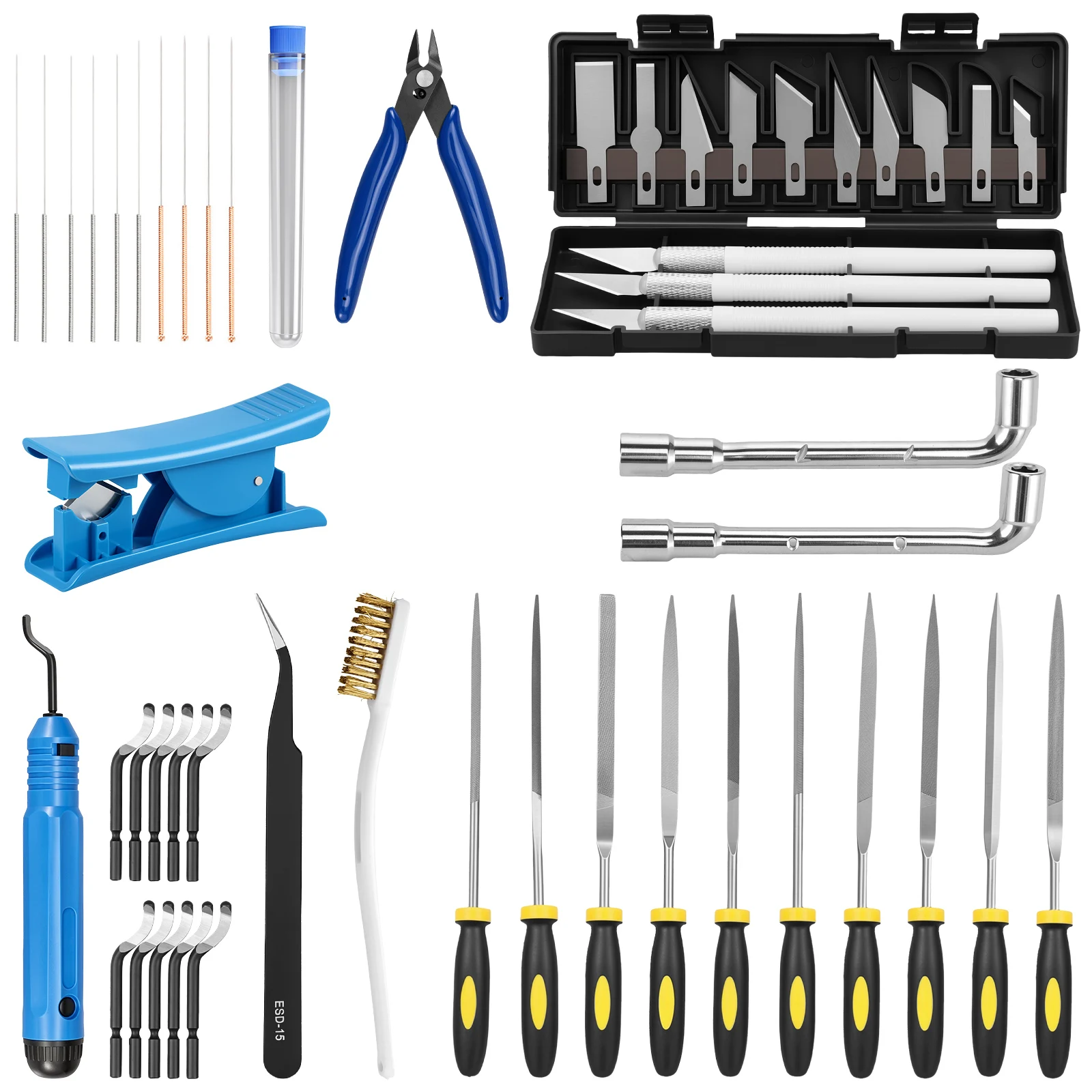 50Pcs 3D Print Deburring Tool Set Multipurpose Blades Removing Burr Deburring Tool 3D Printing Tools 3D Printer Deburring Tool