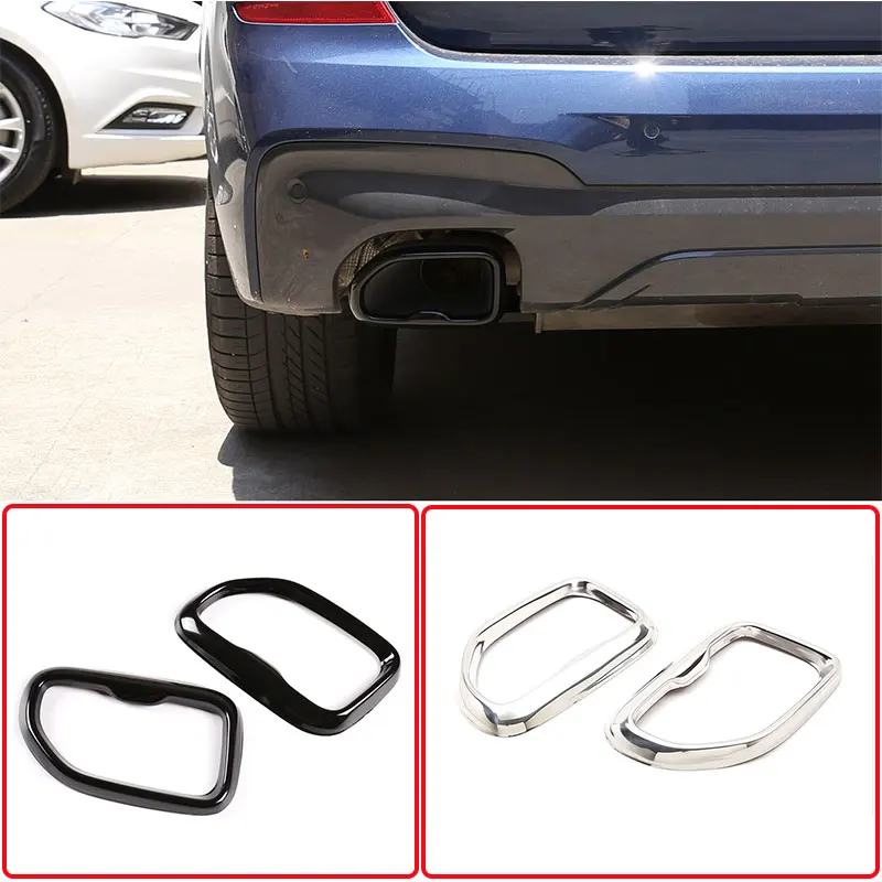 

For BMW X3 G01 X4 G02 2018-2020 stainless steel black car muffler exhaust pipe tail cover decorative sticker car exterior parts