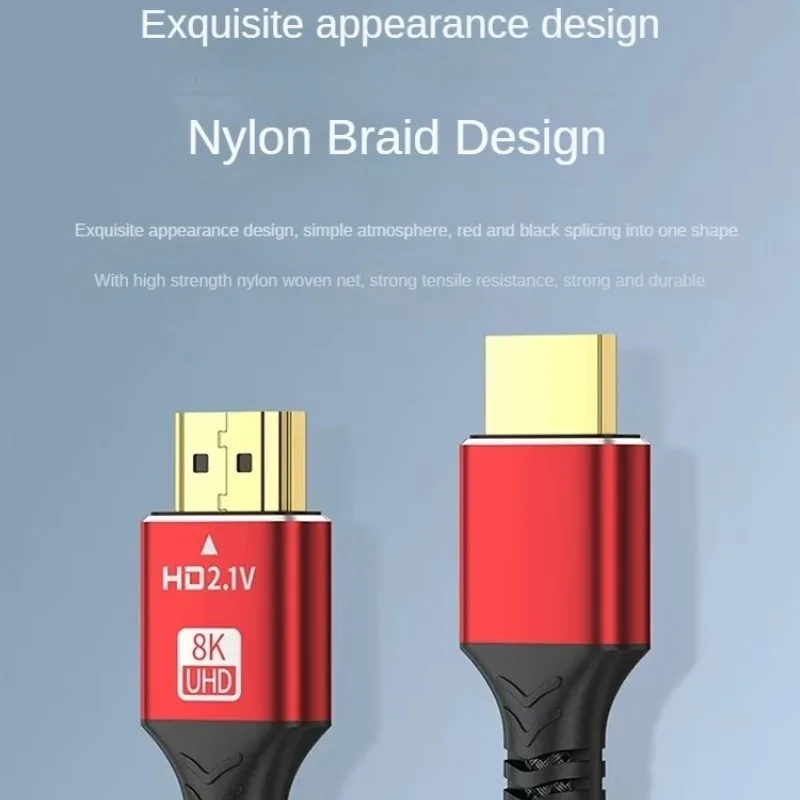 8K HDMI2.1 Kabel High Speed HDMI 8K Kabel 60HZ 2,1V 4K 144HZ 3D TV Computer Monitor Projektor PS Spielkonsole Audio und Video – Detail 8