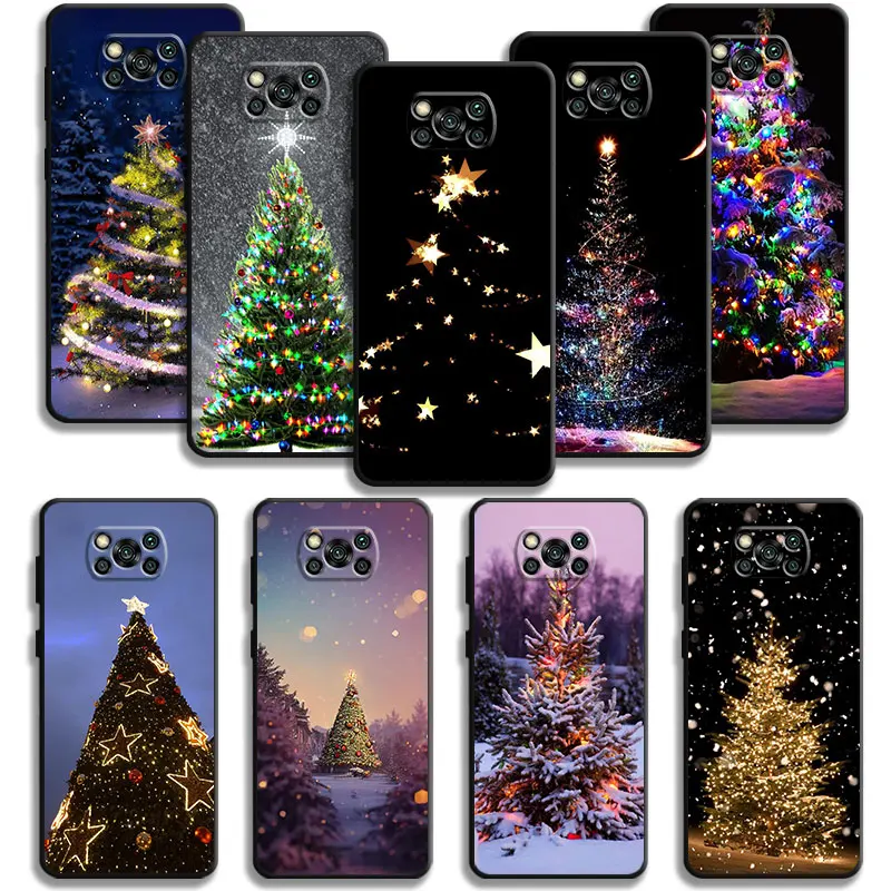 Bright At Night Christmas Tree Case For Xiaomi POCO X3 NFC X4Pro X5 M3 F5 Pro F1 for Mi 11 12 Lite 13 10T 11T 12X 9 Note 10Lite