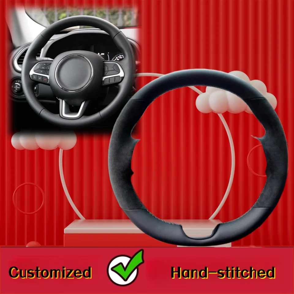 

Customized Hand-stitched Suede Leather Car Steering Wheel Cover For Jeep Renegade 2015 2016 -2019 Compass 2017 2018