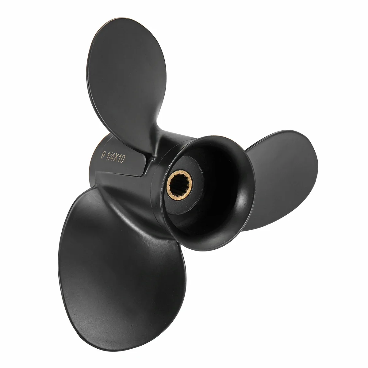 For Evinrude Johnson BRP 8-15HP Aluminum Alloy Outboard Propeller 13 Spline Tooths Black 3 Blades 174950 / 778772 9 1/4 x 10