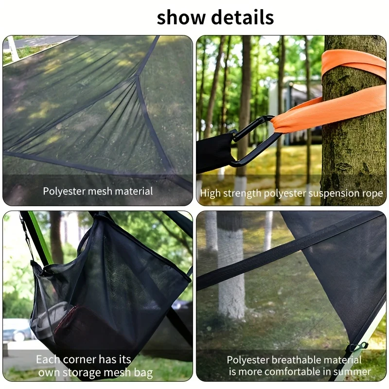 Outdoor Triangular Hammock Suitable for Multiple People, Large Camping Hammock Swing, Outdoor Triangular Hammock