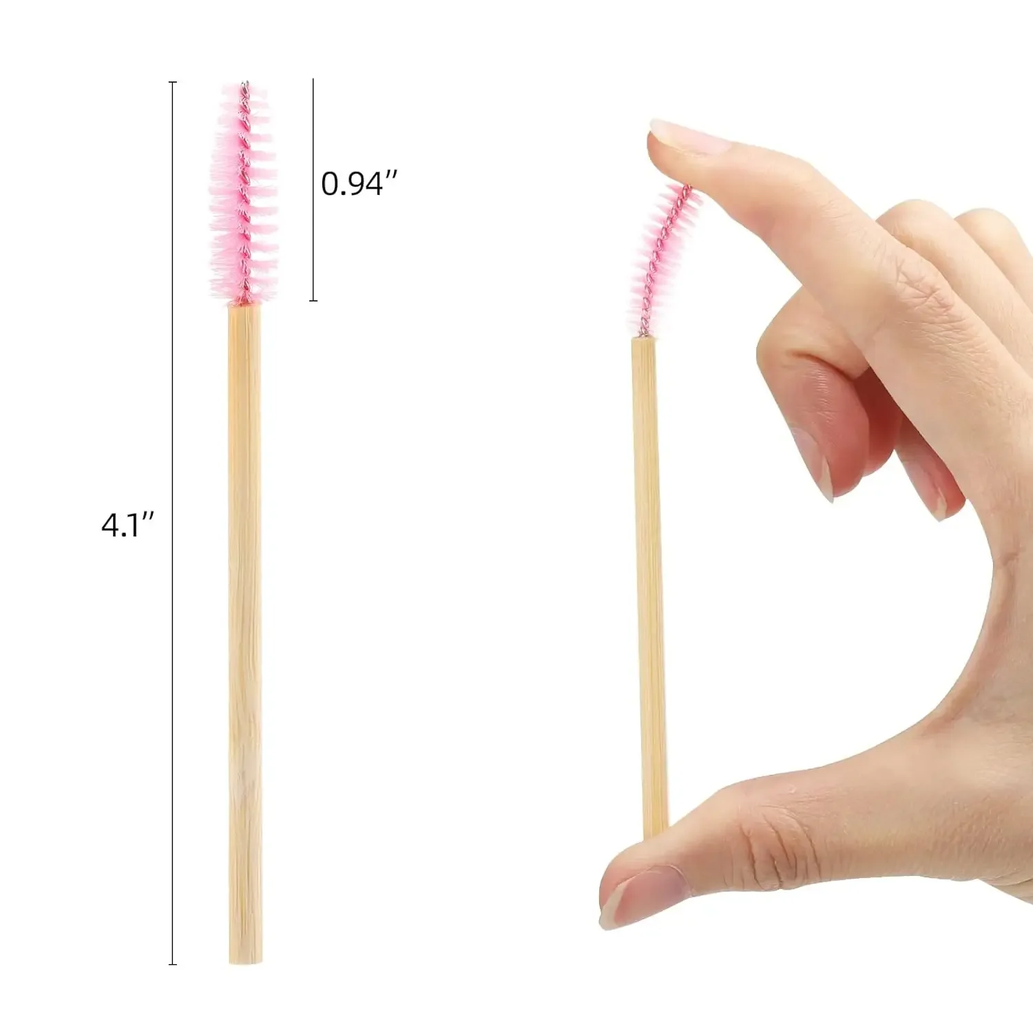 100pcs Eyebrow Eyelash Brushes Wooden Eyelash Spoolies Mascara Wands Lip Applicator for Eyelash Extension Makeup Tool