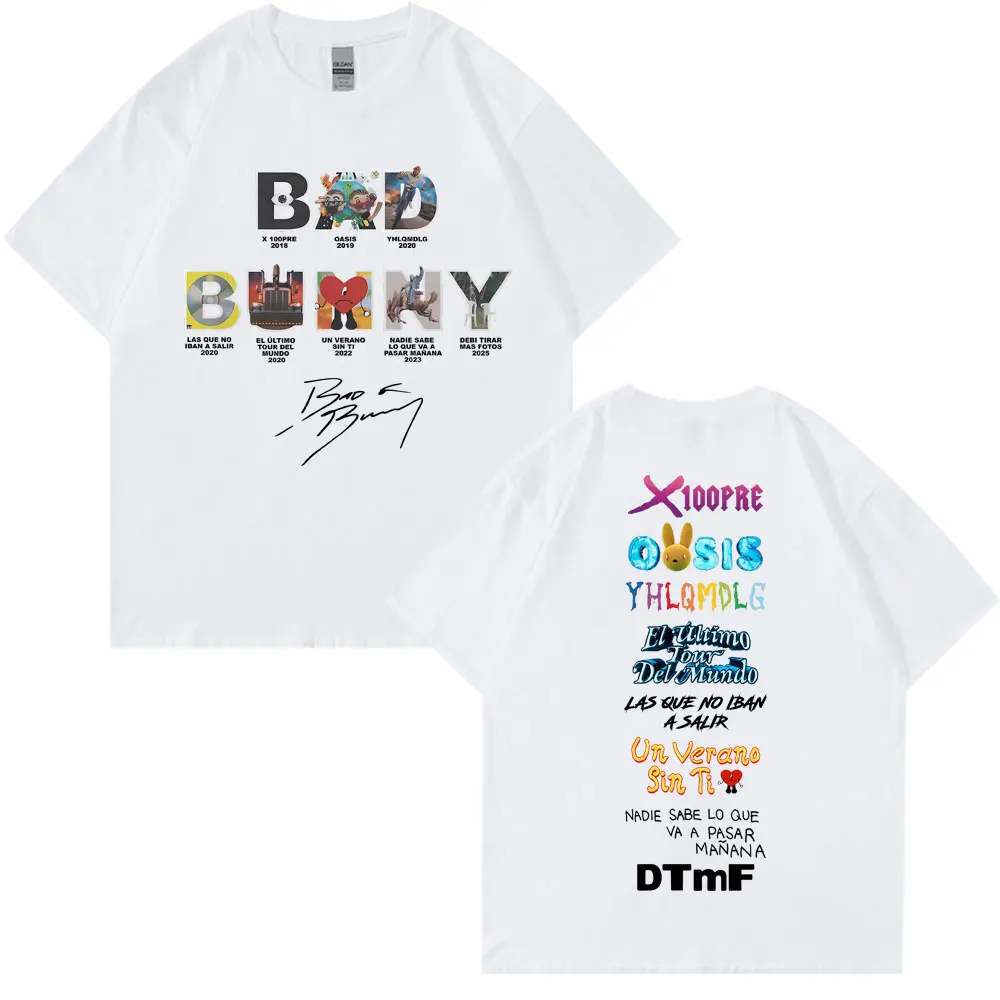 Men Tee Women T Shirt Boys Girls  Top Adults Children Parent Child Cotton Kid Tshirts Bad Bunny Album Cover HipHop Summer
