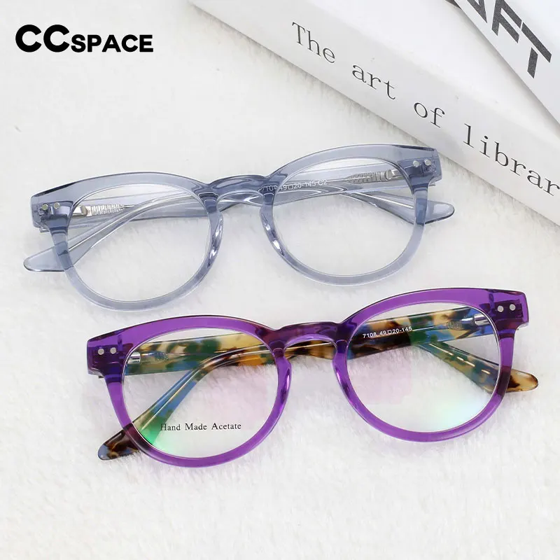 55215 Vintage Acetate Round Optical Glasses Frames Women Fashion Computer Eyeglasses Good Quality Prescription Glasses