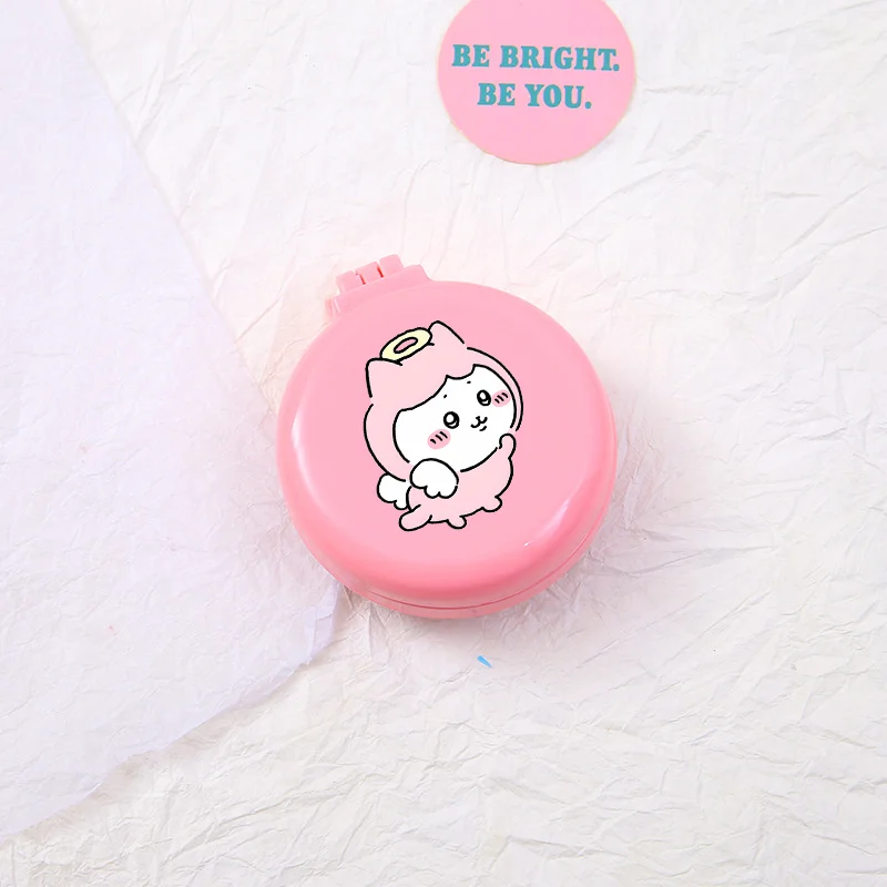 Chiikawas Mini Portable Mirror Folding Comb Women Portable Round Pocket Female Cute Cartoon Small Massage Hair Brush with Mirror view 4