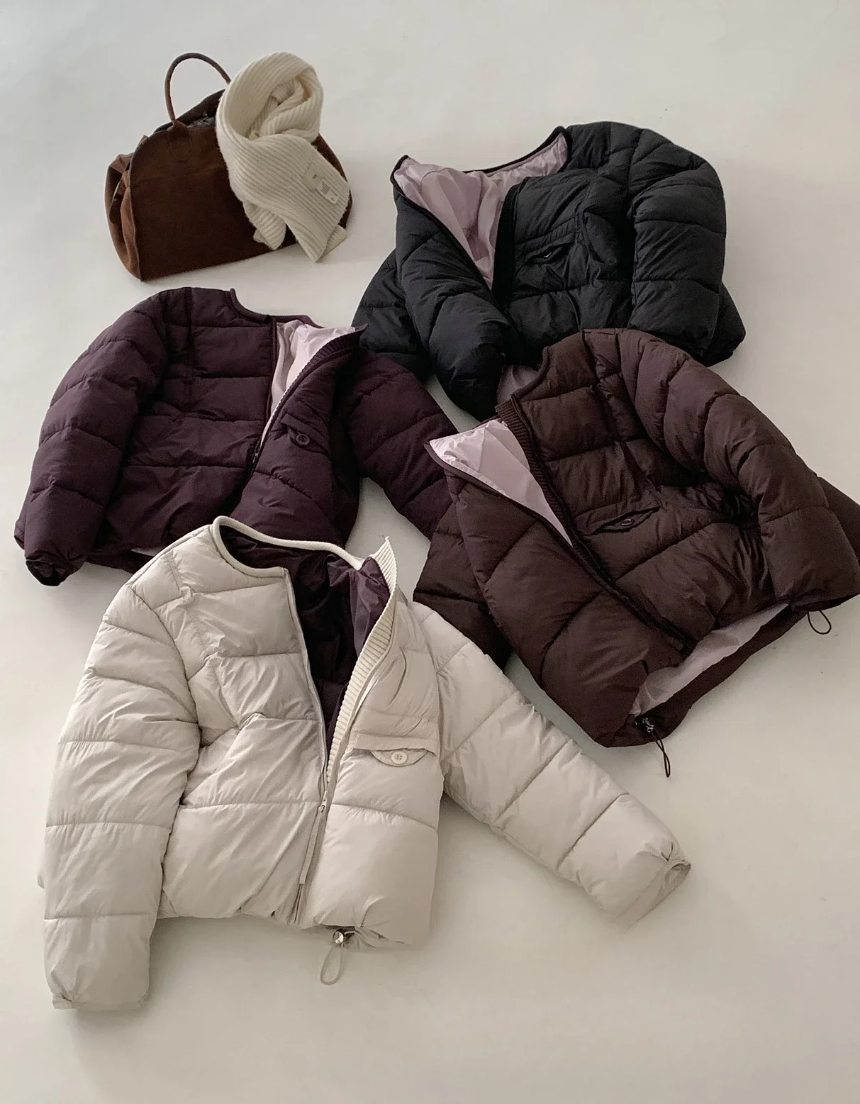 2026 Winter Women's Jacket Korean Patchwork Zipper Stylish Parkas Minimalist Versatile Coat Warm O-Neck Cotton Padded Outerwear