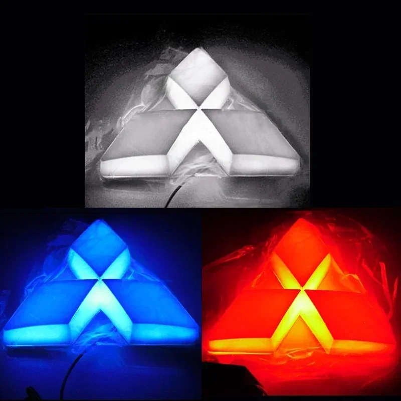 Car Front Rear Emblem Glow 4D LED Badge Light for Mitsubishi Lancer 9 10 ASX L200 Colt Pajero Outlander Eclipse Accessories