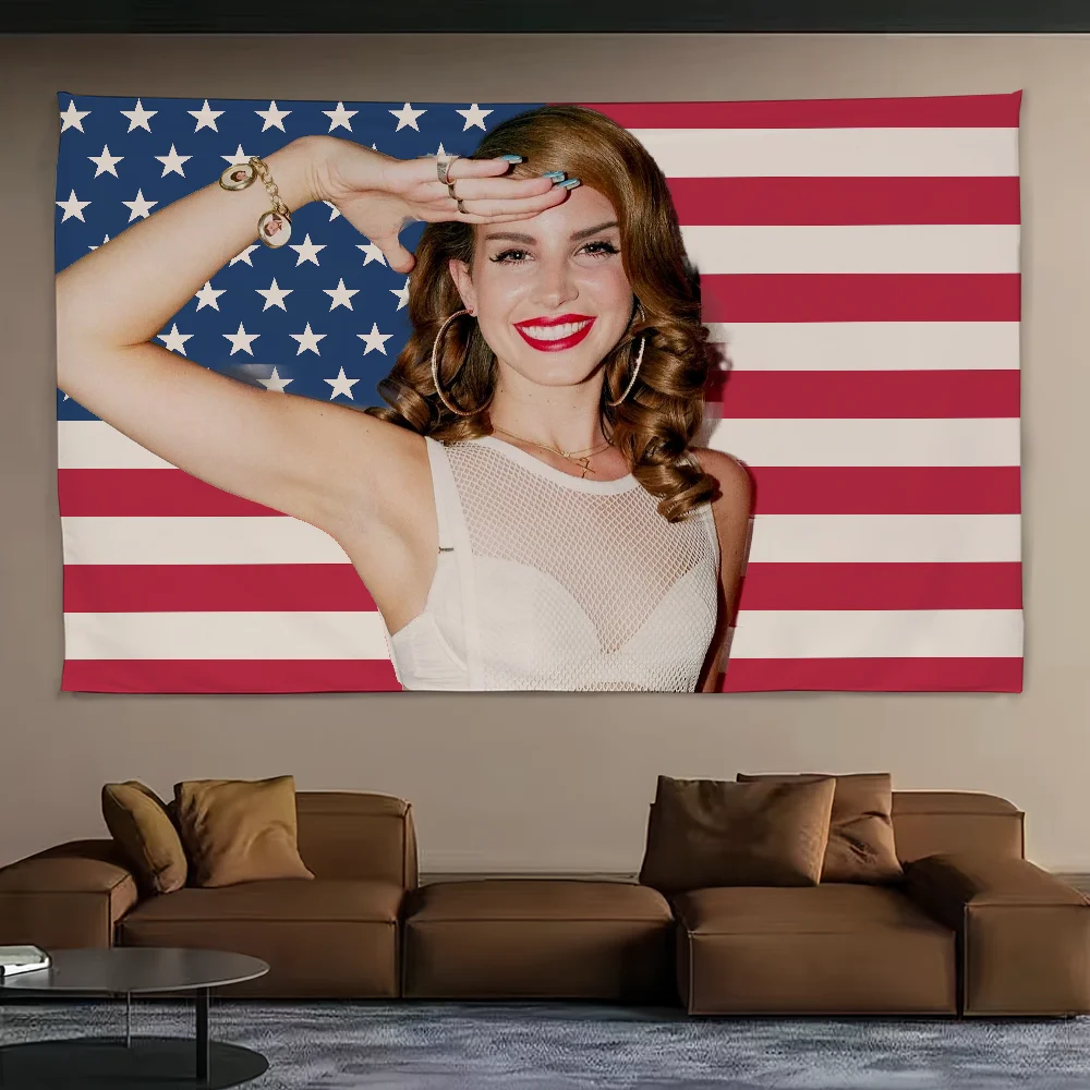 L-Lana Del Rey المغني نسيج الديكور غرفة نوم عنبر خلفية القماش عطلة المنزل حفلة غرفة المعيشة نادي القماش