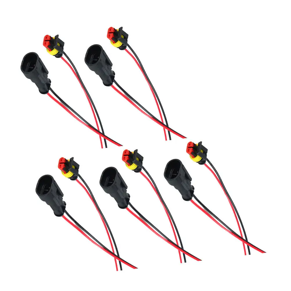 

Комплект из 5 водонепроницаемых автомобильных электрических разъемов с проводами-кабелями (10 см), огнестойкие, безопасные для мотоциклов и грузовиков