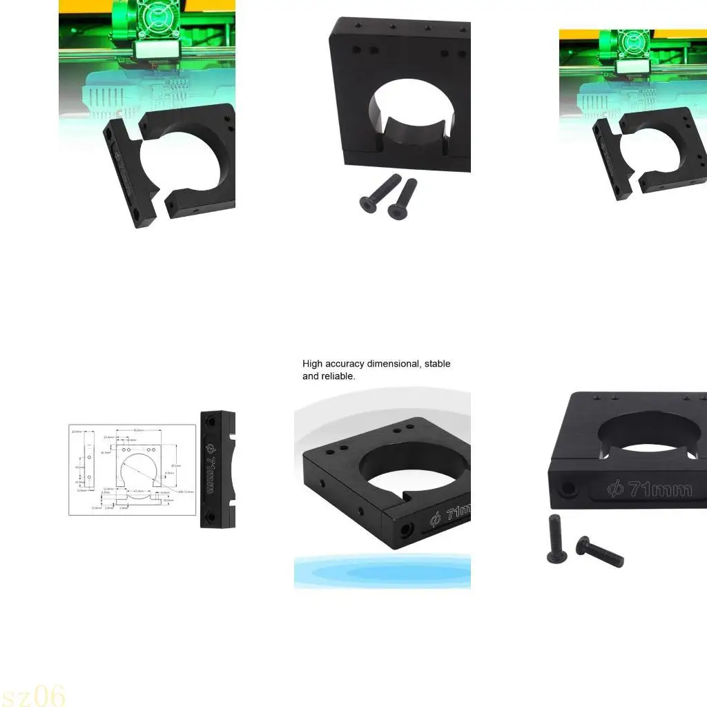 Q2Q4 Spindle Motor Holder CNC Motor Bracket 71mm Aluminum Shaft Spindle Motor Mount Kit for CNC Router Engraver ID 71mm