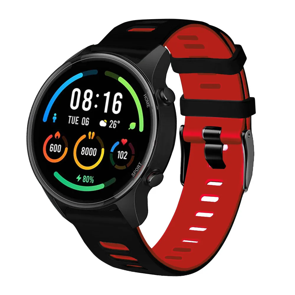 20mm/22mm Watch band For Amazfit bip 5/GTS 4/3/2/2e GTR 4/2/2E/3 Pro/Mini Silicone Bracelet correa strap for Galaxy Watch6/5 4