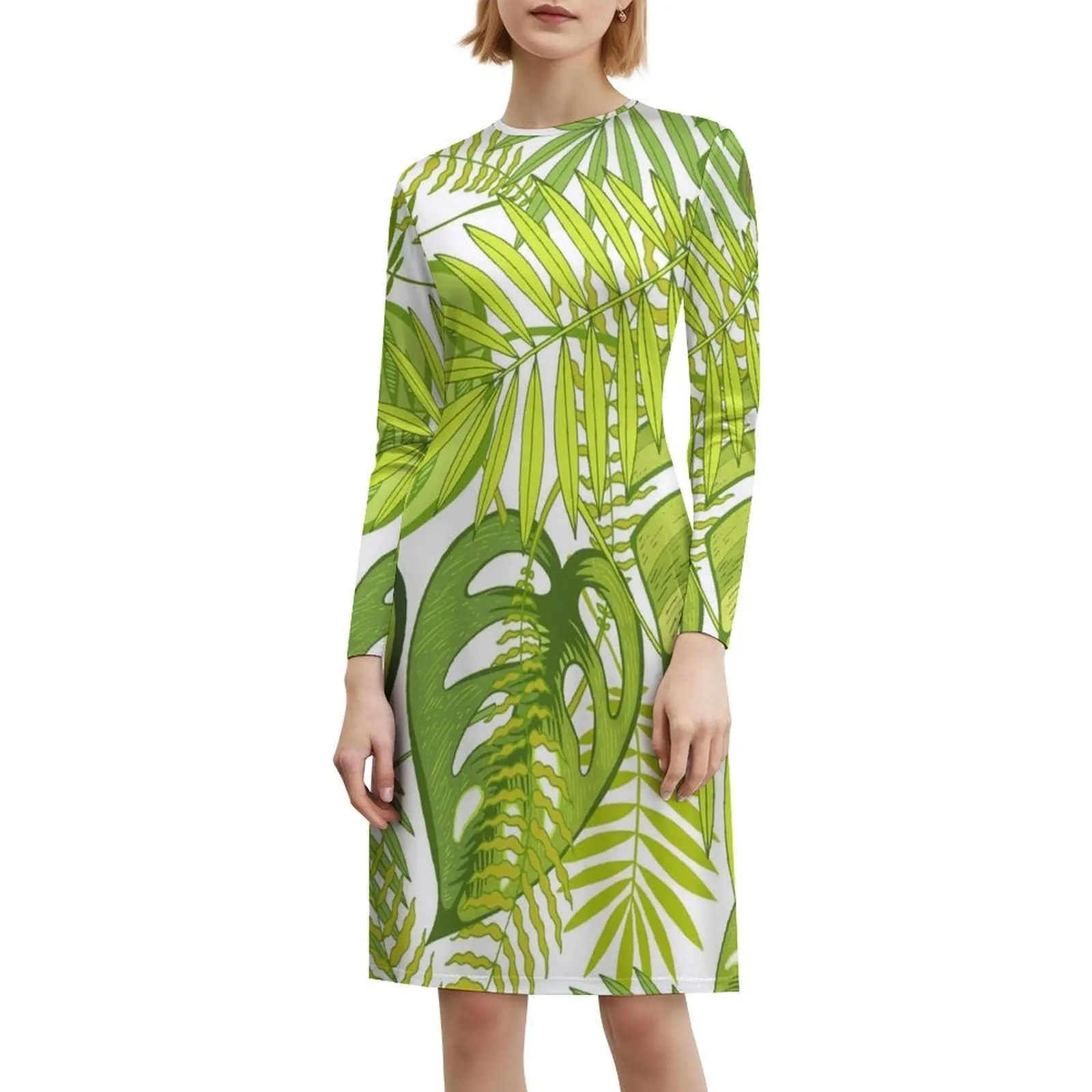 فستان صيفي استوائي يترك على شكل قلب فستان أنيق للحفلات الصيفية للنساء الاستوائية الاستوائية الغريبة النخيل Monstera