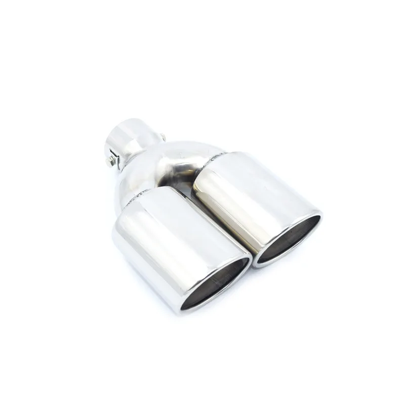 مناسبة لأنبوب العادم العام للحلق ذو الذيل 304 غطاء عادم من الفولاذ المقاوم للصدأ أنبوب عادم حدق ذيل واحد إلى اثنين