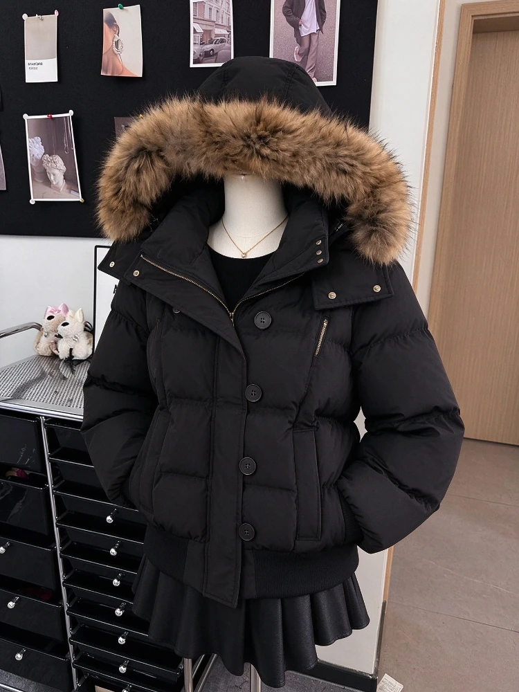 Retro American Vintage Women Faux Fur Collar Overcoat Autumn Warm Y2K Casual Parka Oversized Streetwear Chic Ladies Jackets