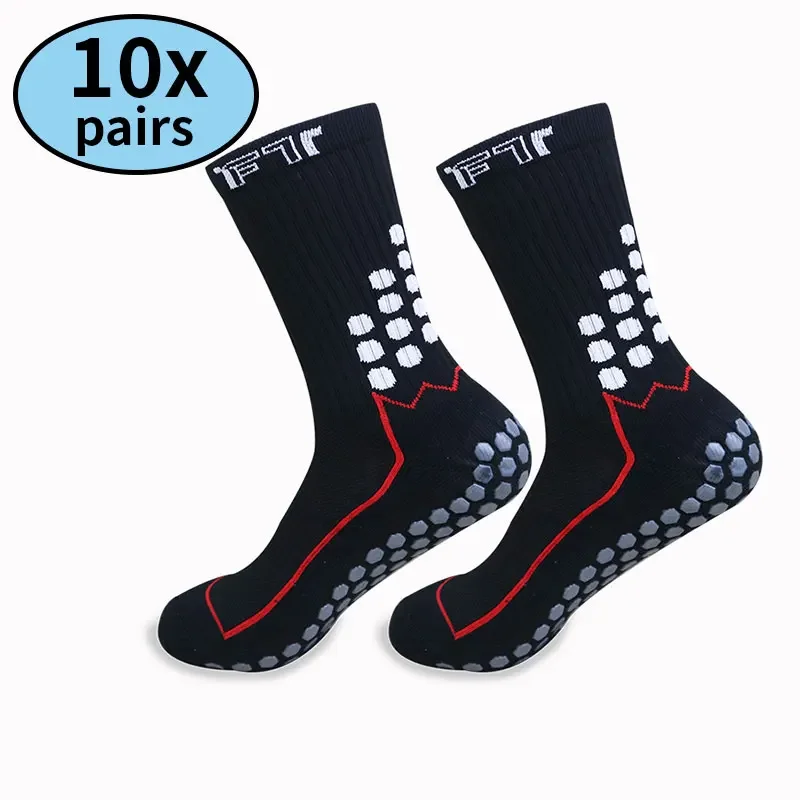 10 Pairs Four Season Universal Anti Slip Football Sports Socks Professional Racing Socks Men's and Women's Cycling Running Socks