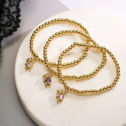 Classical Little Bear-Shaped Pendant Bracelets For Women/Girls, Stylish Bangles With AAA Cubic Zirconia,Delicate lucky Jewelry