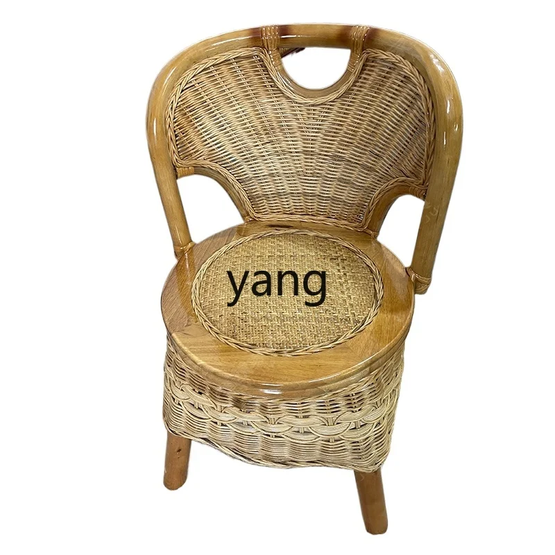 LTT natural rattan simple leisure chair balcony rattan back chair small apartment