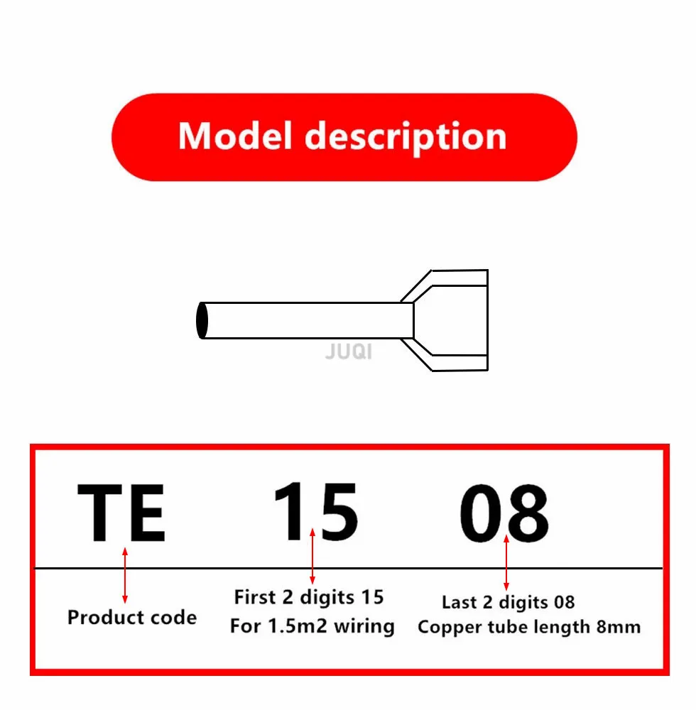 100PCS TE2508 TE2510 TE2512 ouble pipe 2.5mm² cold pressed end double line tube shaped insulated tubular terminal