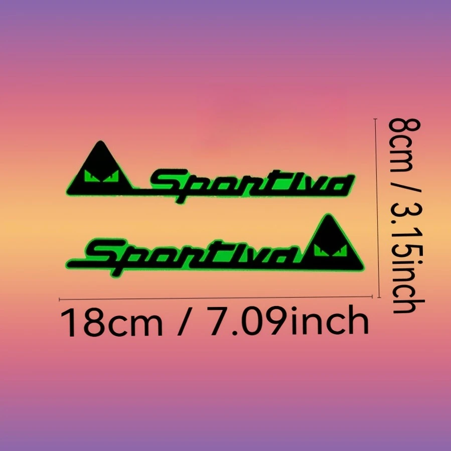 1Pair Sportiva Logo Waterproof UV-Resistant Removable Sticker for Motorcycle Helmet,Car,Bike Decor