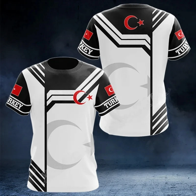 Turkish Flag Camouflage 3d Print Summer Men/Women Round Neck T-shirt Casual Short Sleeve Oversized Pullover Fashion Men Clothing - view 3