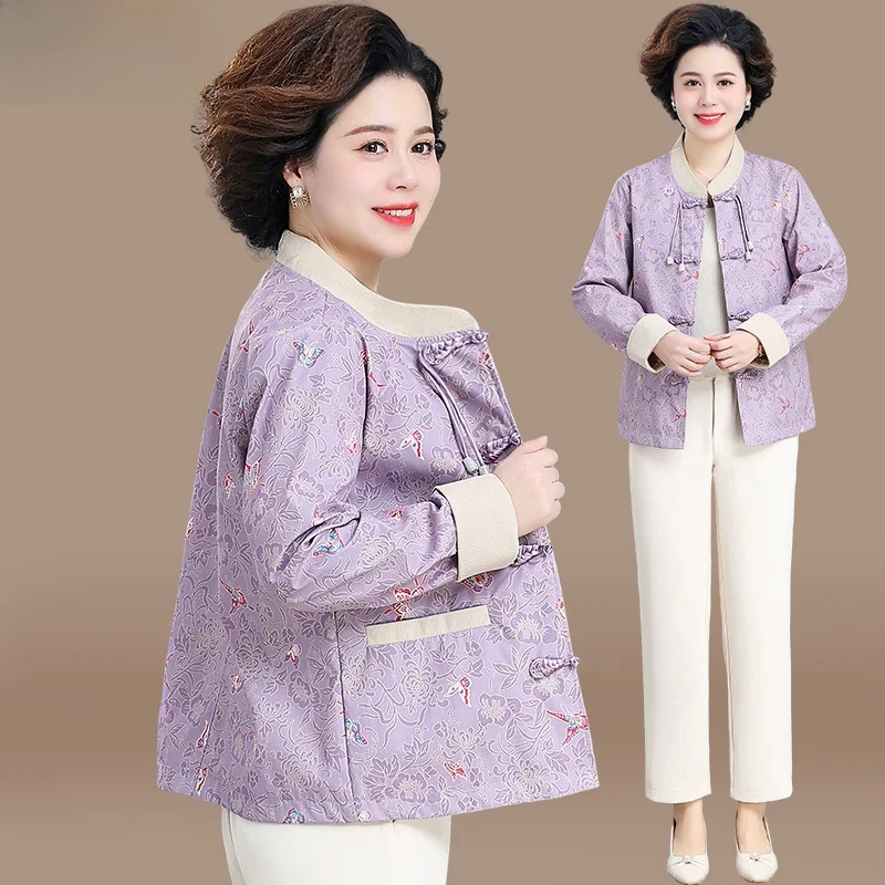 

Spring Faion ort Suit Jaet Women's Vintage National Sle 2024 New Sle Middle-Aged And ly Women's Coat