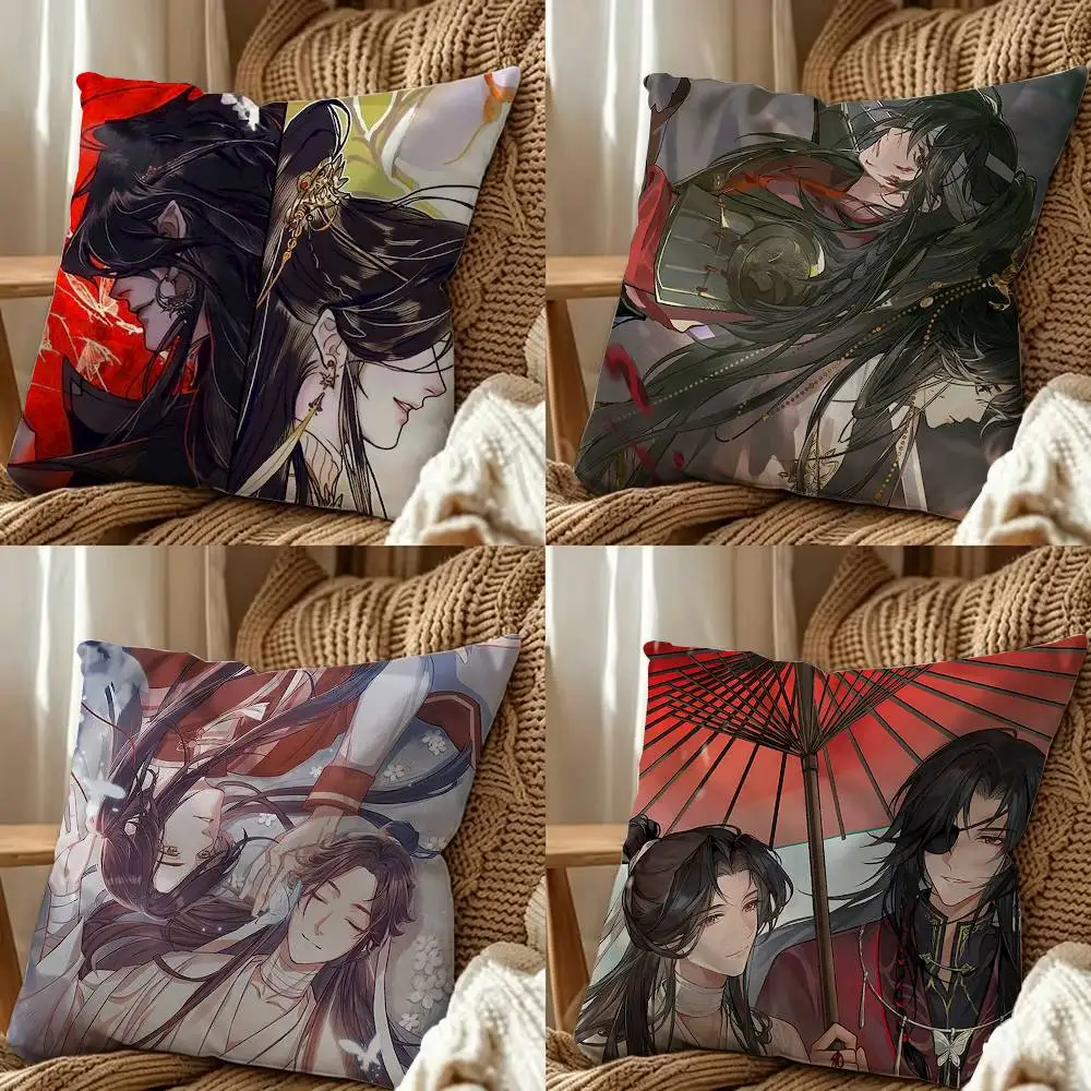 Heaven Officials Blessing Double-Sided Printed Cushion Cover Bedroom Bedside Sofa Pillow Case