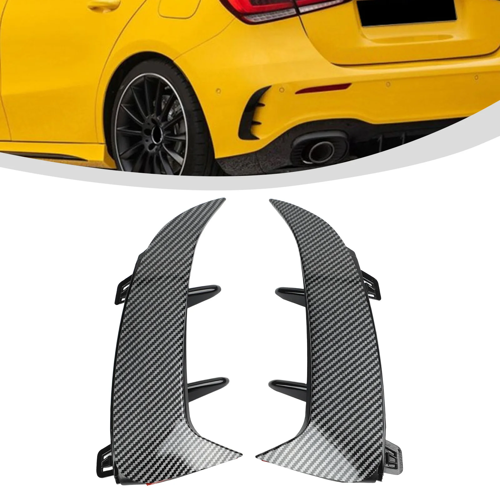 Rear Bumper Spoiler Splitter Trim for Mercedes A Class W177 A180 A200 A220 Designed for AMG Hatchback Models 2018 to 2023