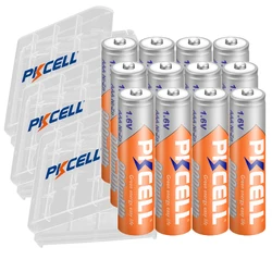 PKCELL – lot de 4/8/12 Batteries rechargeables 1.6V, 900mWh AAA, ni-zn AAA et boîtier de piles AA/AAA, pour appareil photo, jouets, lampe de poche