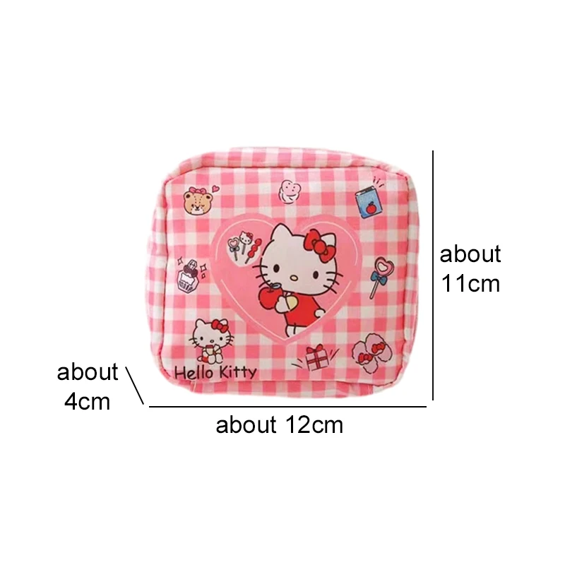 Anime Sanrio Cinnamoroll My Melody Kuromi Cute Sanitary Napkin Storage bag Cartoon Travel Cosmetic Storage Bag Gift for Friend