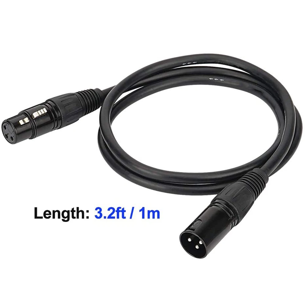 3.2Ft / 1M DMX Cable, 8PCS 3 Pin DMX Cables DMX Wires, DMX512 XLR Male to Female Stage Light Signal Cable