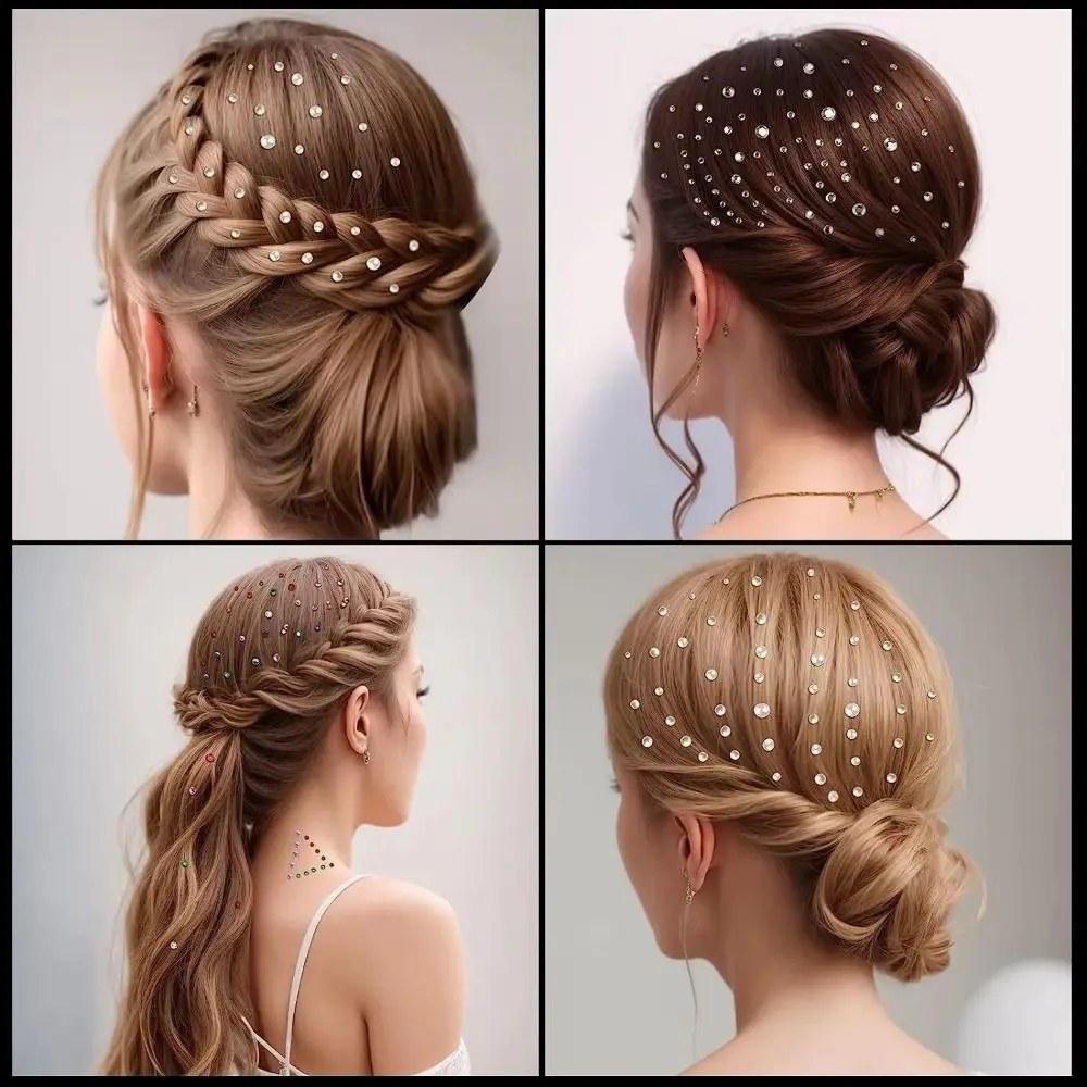 Self Adhesive Hair Pearls Stick Mix 3mm/4mm/5mm/6mm Pearls Pearls Stickers Beige Beautiful Face Pearls Stickers