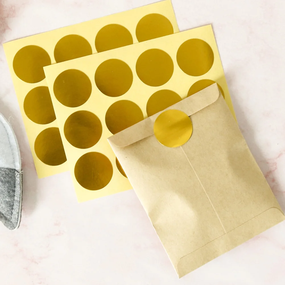 

20 Sheets Golden Foil Paper Stickers Decorative Sealing Labels For Diy Crafts Gift Wrapping Supplies