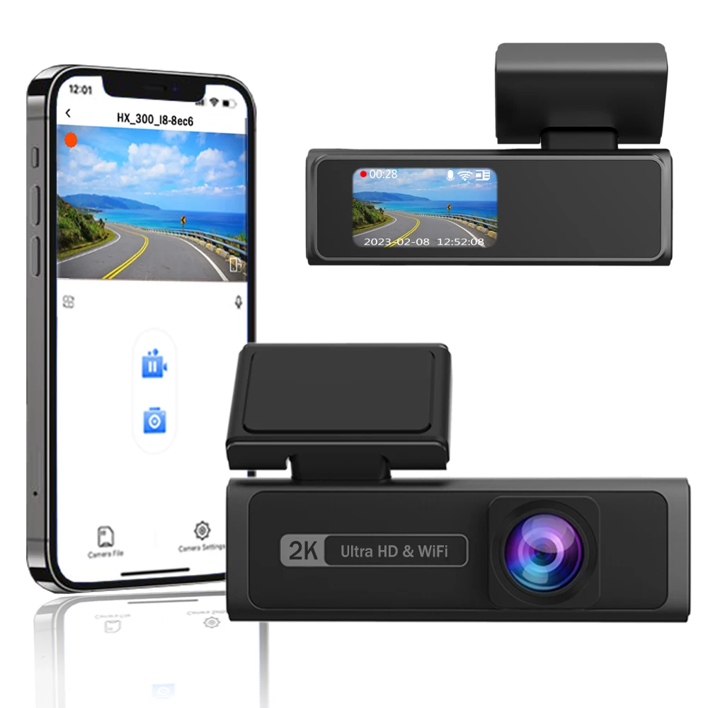 

2K WiFi 1400P Mini Hidden Dash Cam for cars with1.5‘’screen Dashboard Video Cam Front Recorder built in WiFi,NightVision,WDR,App