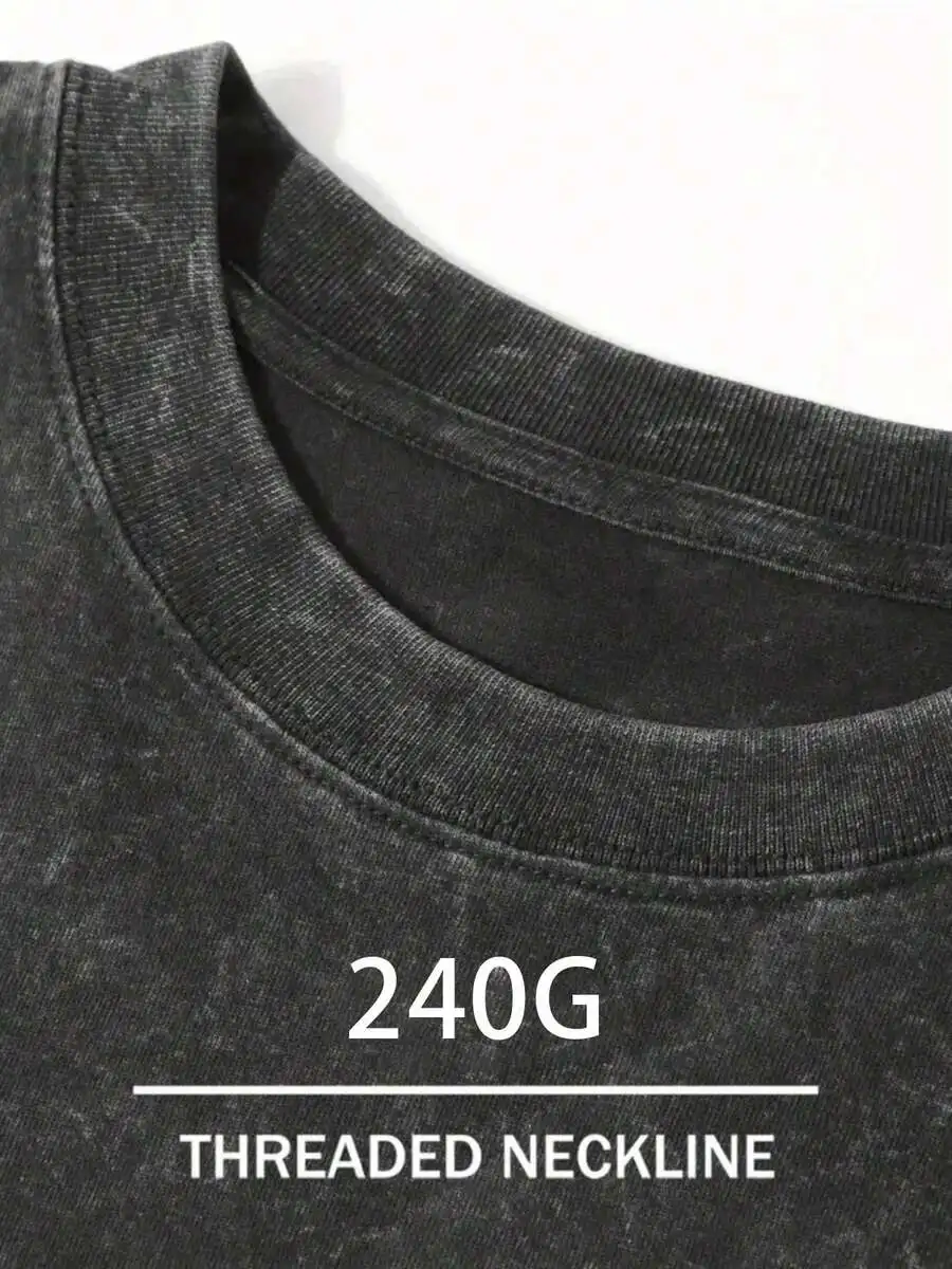 

Mens 240G Heavyweight Vintage Washed Cotton T-Shirt With Lemonade Print