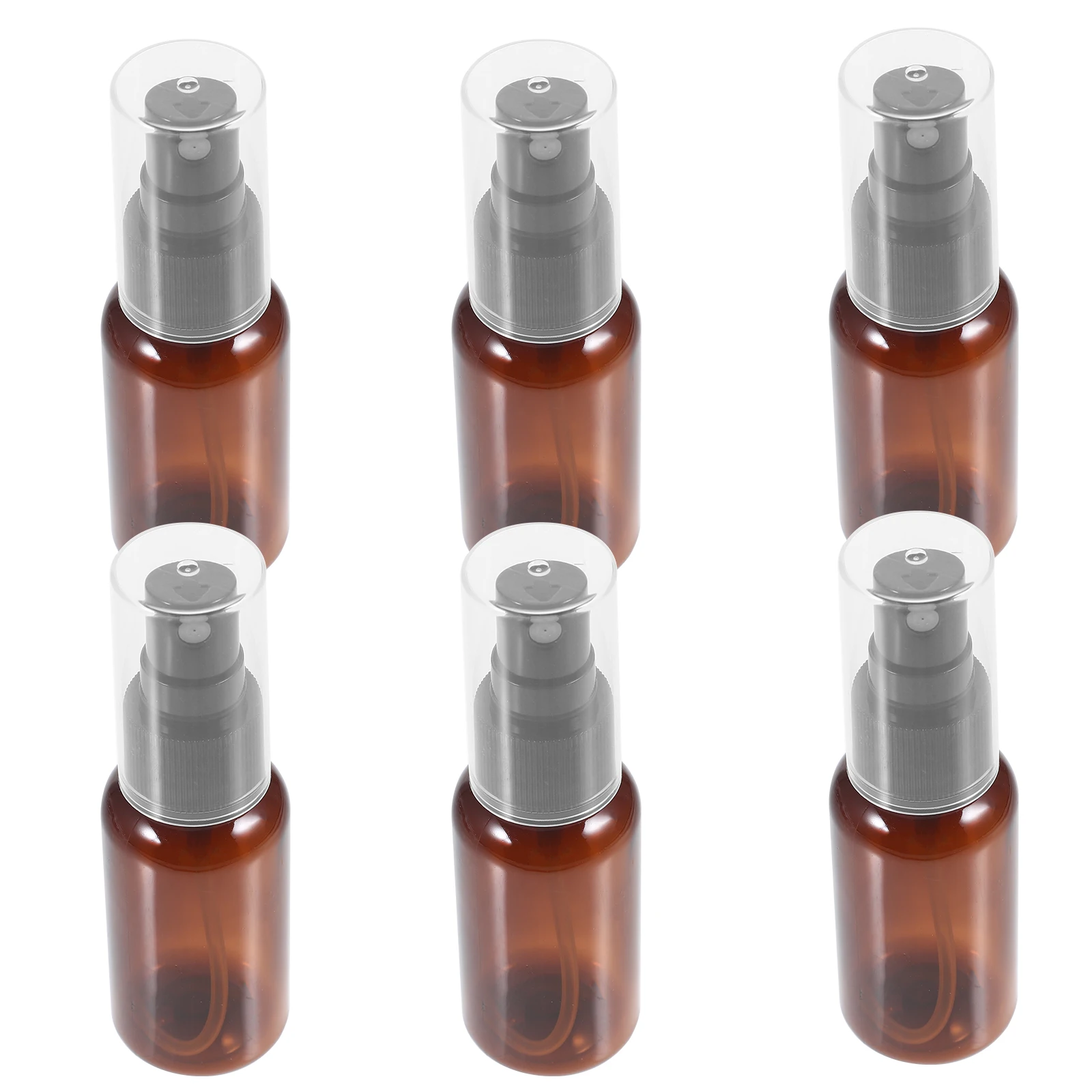 

6pcs 40Ml Essential Oils Lotion Transfer Bottles Plastic Storage Container Brown Empty Dispenser For Shower Gel Liquid